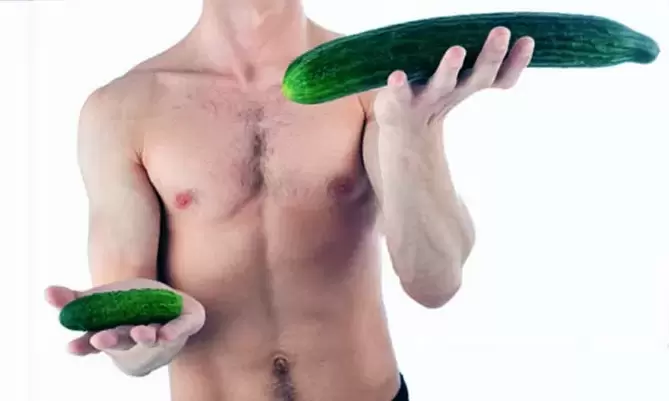 veľkosť malého a veľkého penisu s použitím uhoriek ako príkladu